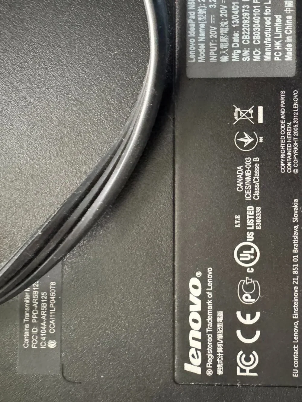 Black Lenovo Factory reset Laptop with charging cord